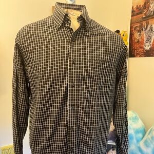 Michael Kors Men’s Black Plaid Long Sleeved Button Down Size M